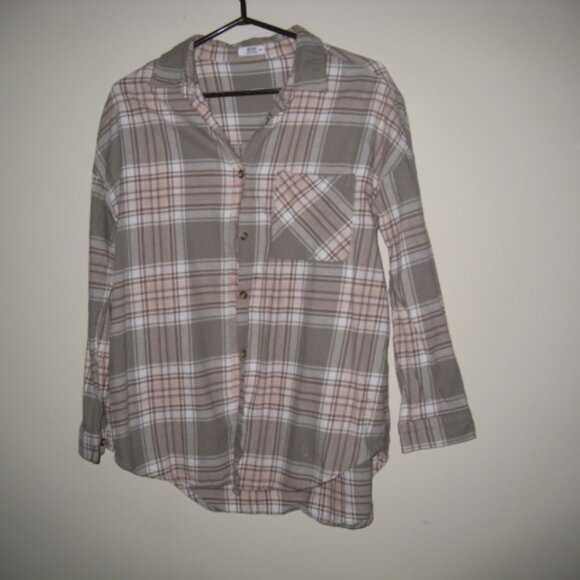 Ardene 100% Cotton Plaid Flannel Shirt M - Picture 6 of 14